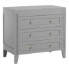 Chambre bébé trio lit 70x140 + commode + armoire gris clair milenne