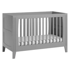 Chambre bébé trio lit 70x140 + commode + armoire gris clair milenne