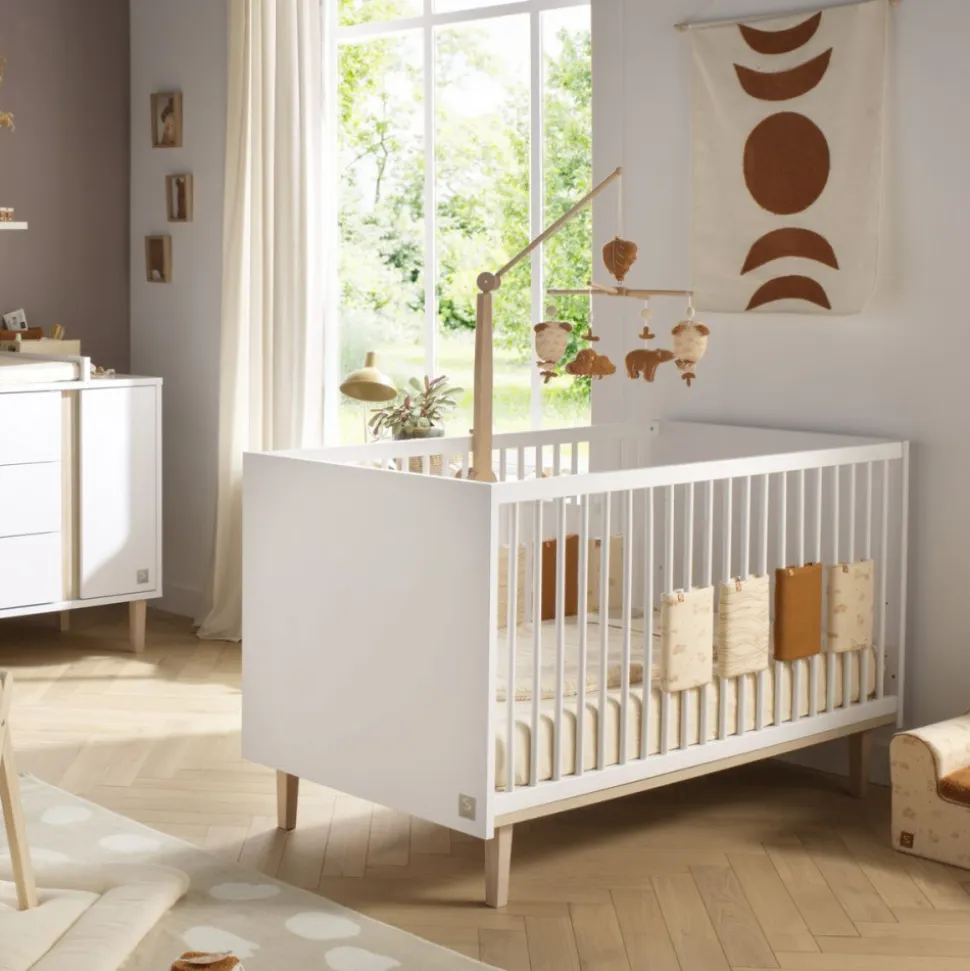 Chambre bébé trio lit 70x140 + commode 3 tiroirs + armoire paloma