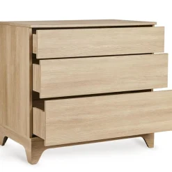 Chambre bébé trio tsugi lit 70 x 140 cm + armoire + commode avec plan à langer honey ash