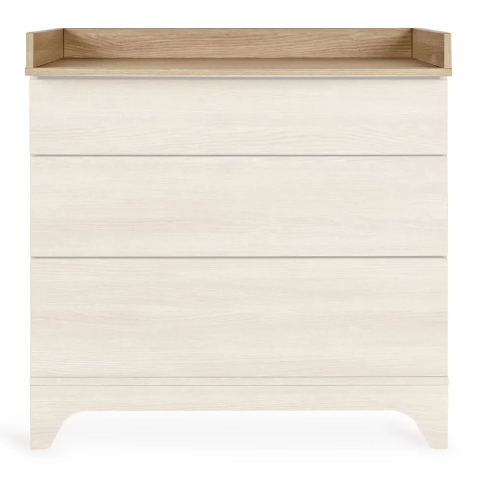 Chambre bébé trio tsugi lit 70 x 140 cm + armoire + commode avec plan à langer honey ash