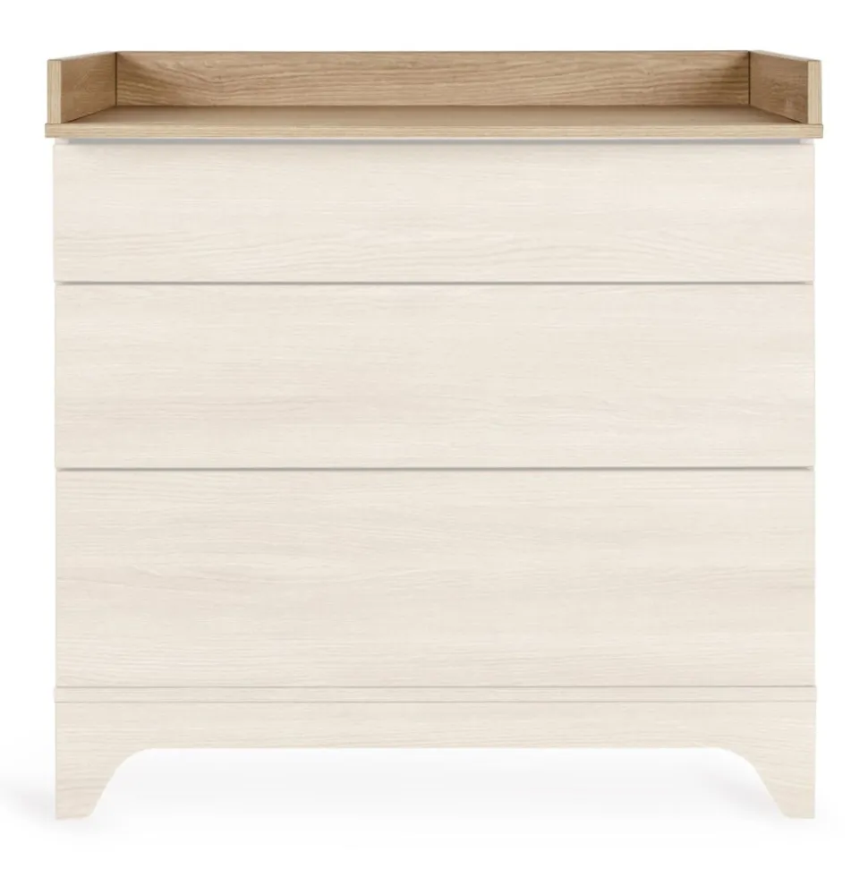 Chambre bébé trio tsugi lit 60 x 120 cm + armoire + commode avec plan à langer honey ash