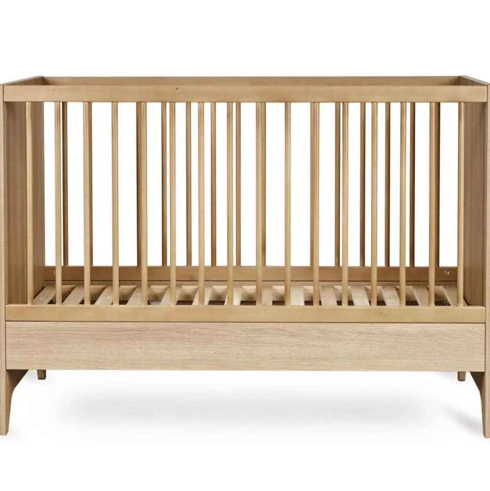 Chambre bébé trio tsugi lit 60 x 120 cm + armoire + commode avec plan à langer honey ash