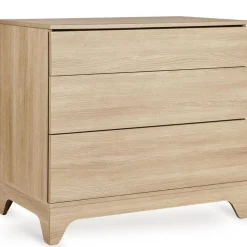 Chambre bébé trio tsugi lit 60 x 120 cm + armoire + commode avec plan à langer honey ash