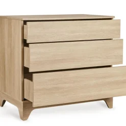Chambre bébé trio tsugi lit 60 x 120 cm + armoire + commode avec plan à langer honey ash