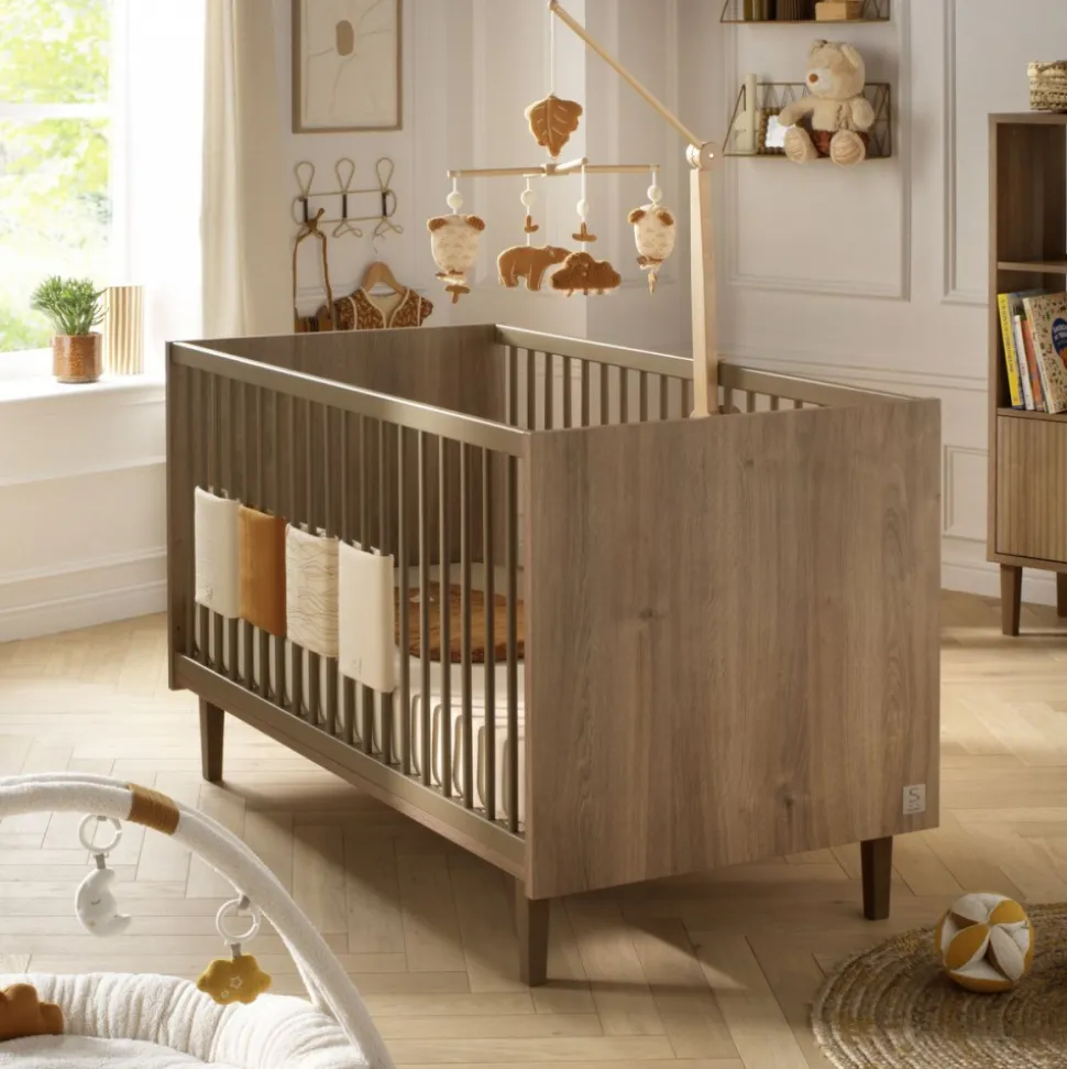 Chambre bébé trio 70x140 cm + commode + armoire mokka