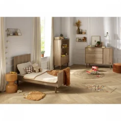 Chambre bébé trio 70x140 cm + commode + armoire mokka