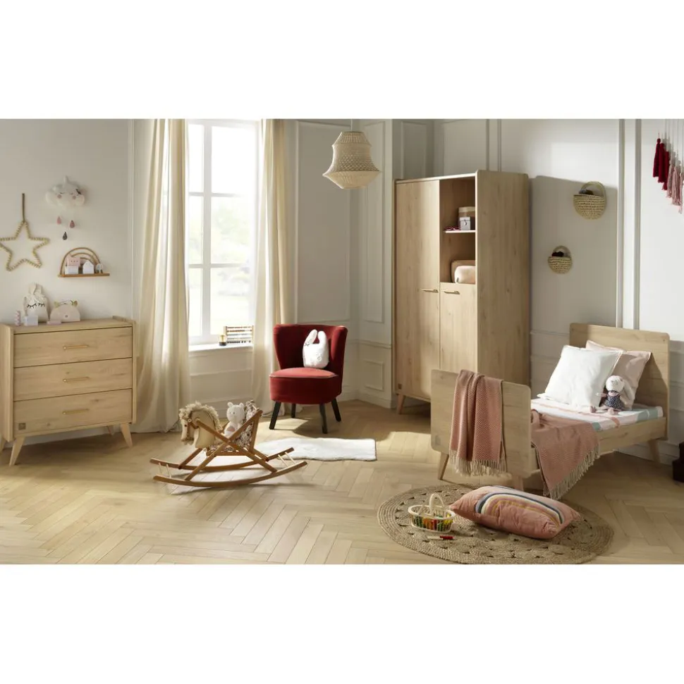 Chambre bébé trio 70x140cm + commode + armoire arty