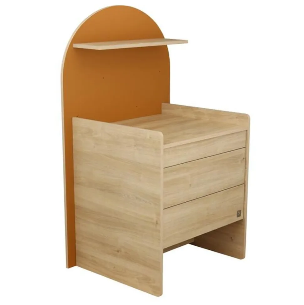 Chambre duo arche lit transformable + commode/bureau caramel