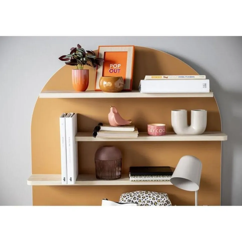 Chambre duo arche lit transformable + commode/bureau caramel