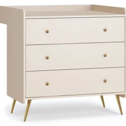 Chambre duo beige lit 70x140 + commode - collection lunea
