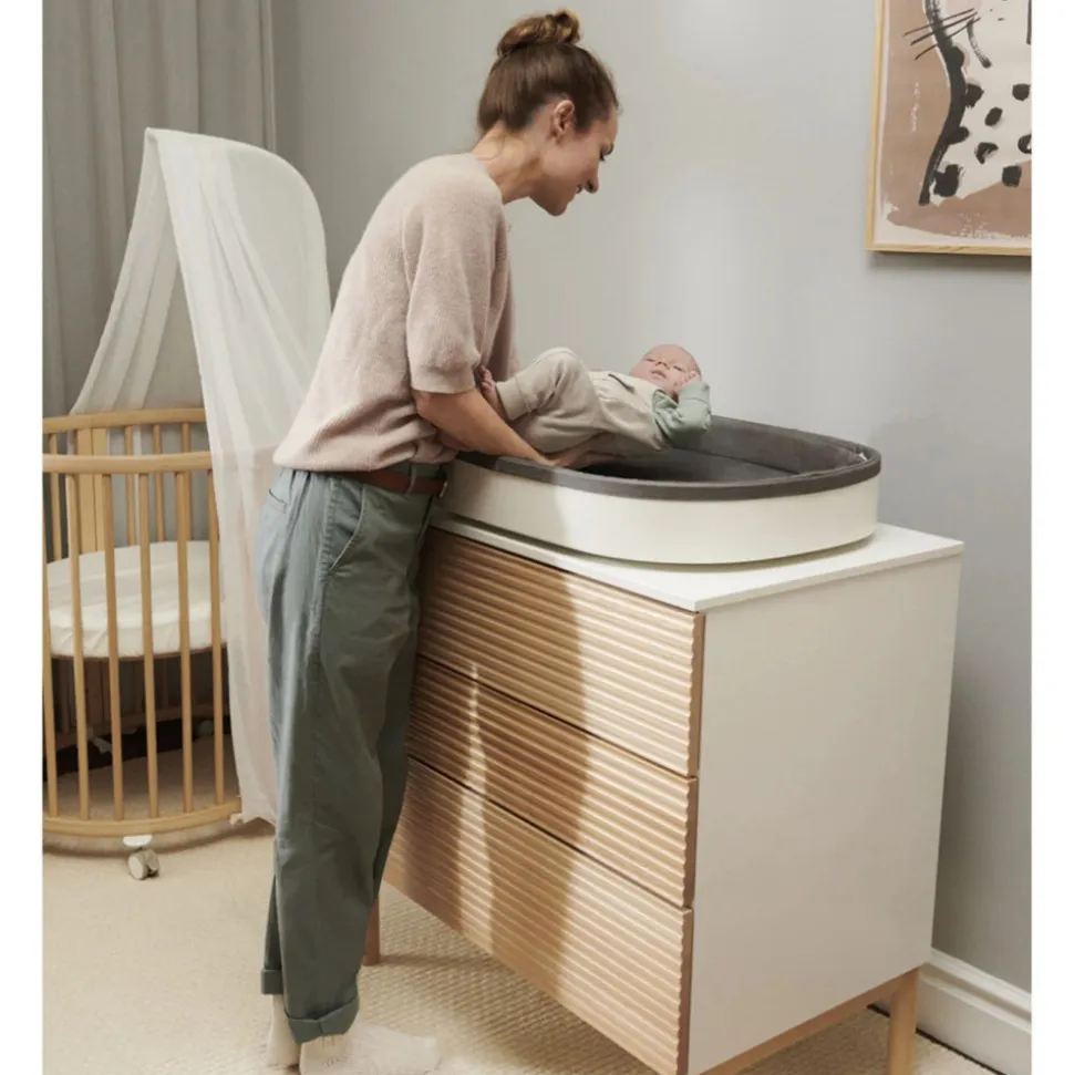 Chambre duo berceau sleepi blanc + commode sleepi blanc