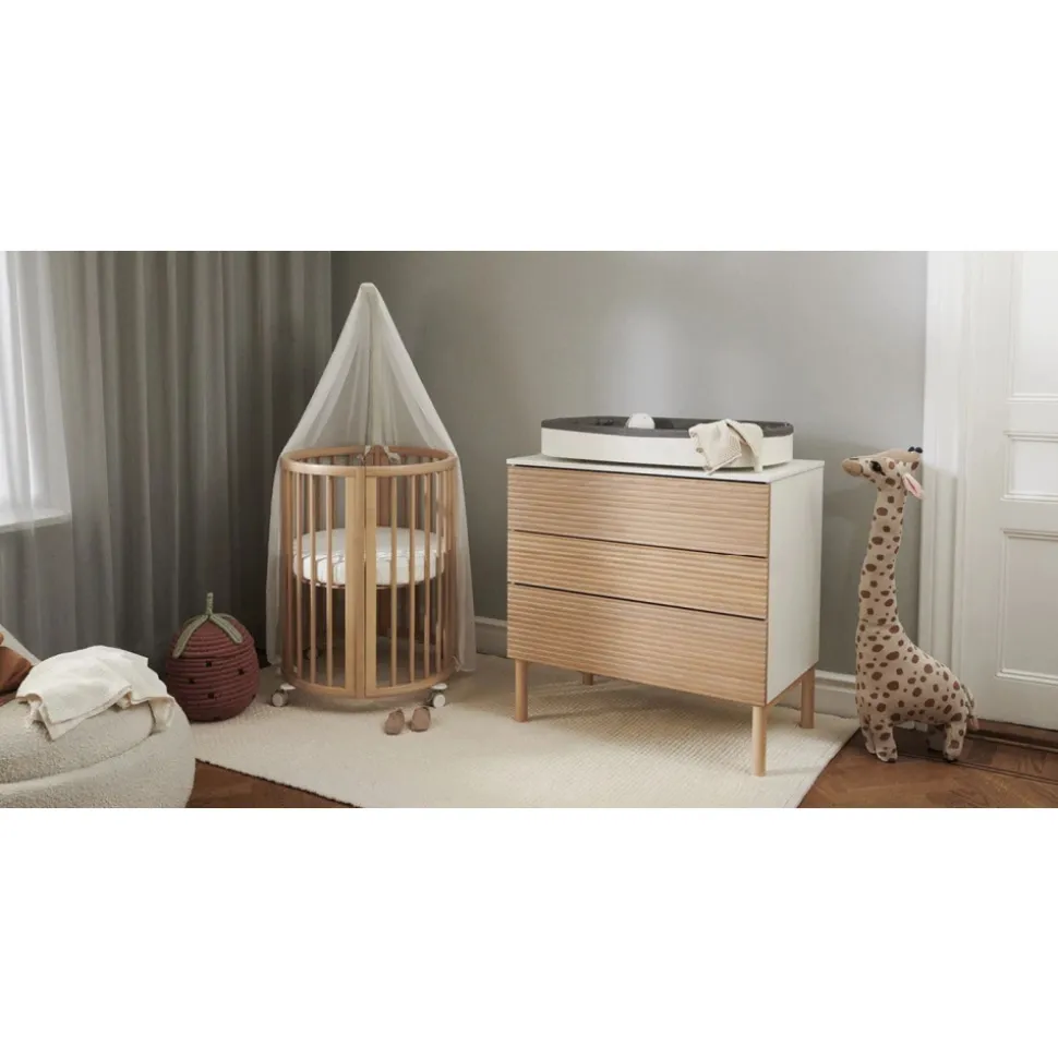 Chambre duo berceau sleepi blanc + commode sleepi blanc