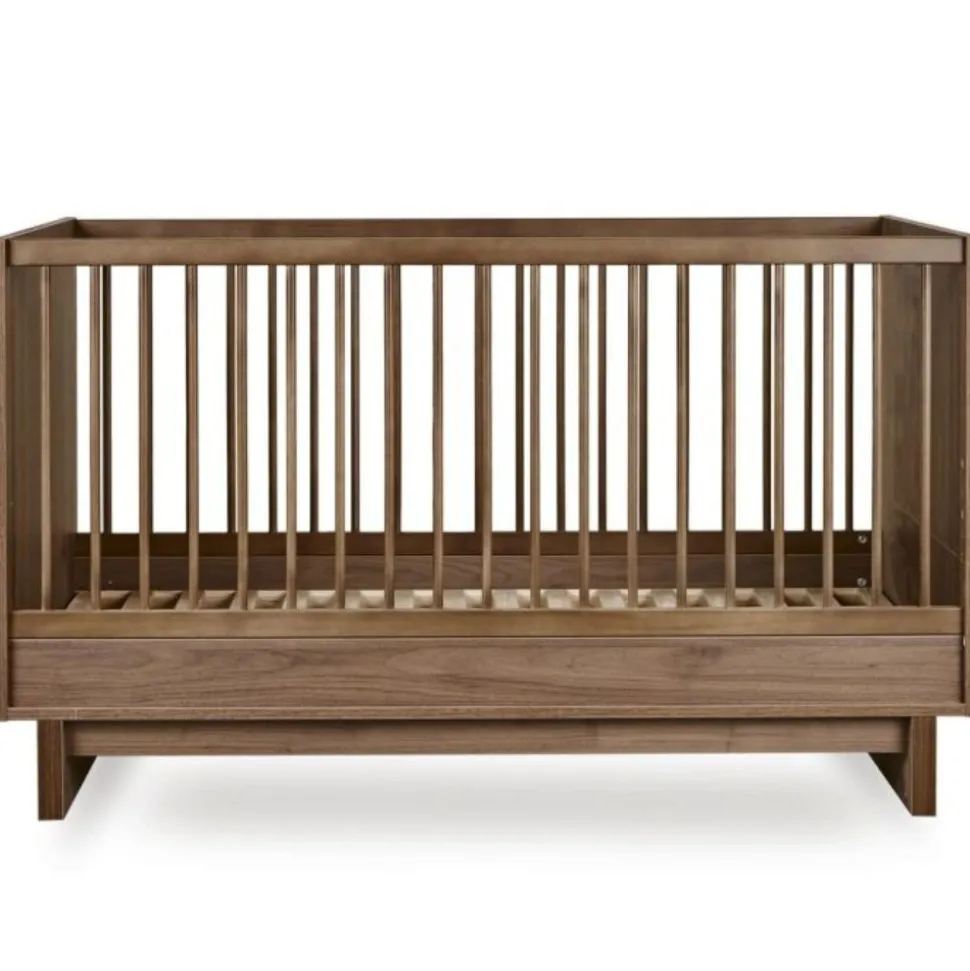 Chambre duo kyo lit bébé évolutif 70 x 140 cm + commode avec plan à langer - walnut