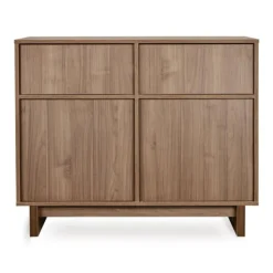 Chambre duo kyo lit bébé évolutif 70 x 140 cm + commode avec plan à langer - walnut