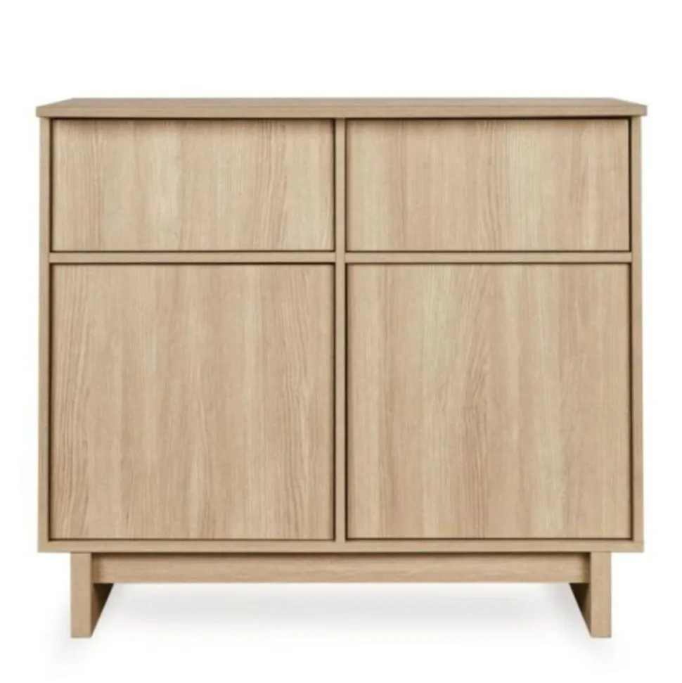 Chambre duo kyo lit bébé évolutif 70 x 120 cm + commode avec plan à langer - honey ash