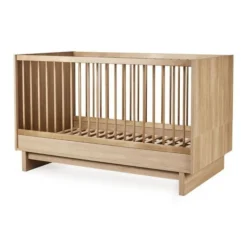 Chambre duo kyo lit bébé évolutif 70 x 120 cm + commode avec plan à langer - honey ash