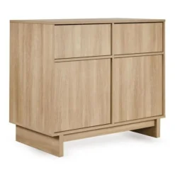 Chambre duo kyo lit bébé évolutif 70 x 140 cm + commode avec plan à langer - walnut