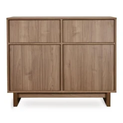 Chambre duo kyo lit bébé évolutif 70 x 120 cm + commode avec plan à langer - walnut