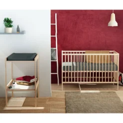 Chambre duo lit bébé et table à langer brut