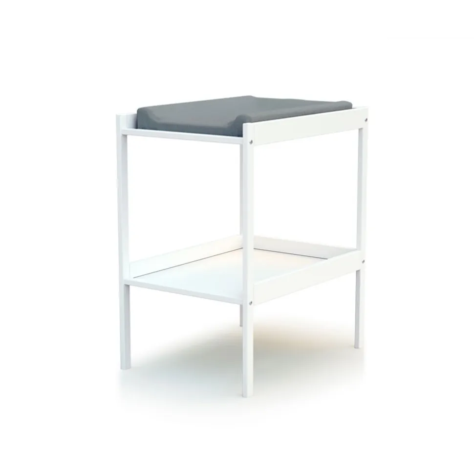 Chambre duo lit bébé et table à langer blanc