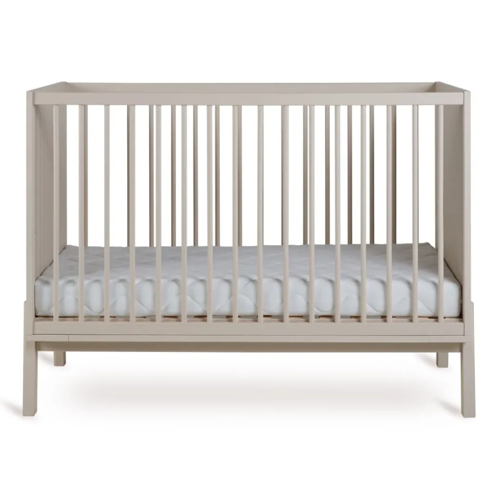 Chambre duo lit bébé 60x120 cm ashi argile+commode 3 tiroirs avec plan à langer