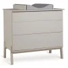 Chambre duo lit bébé 70x140 cm ashi argile+commode 3 tiroirs ashi argile avec plan à langer