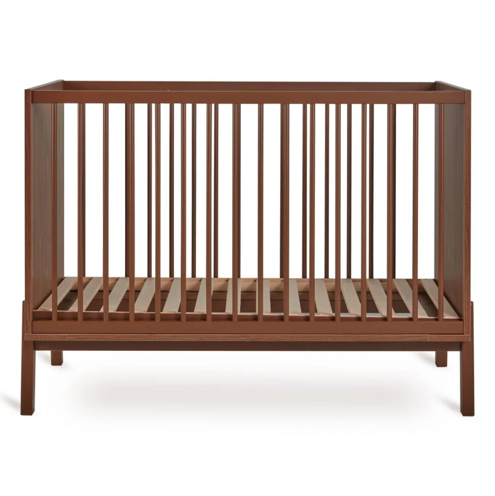 Chambre duo lit bébé 60x120 cm ashi chataignier+commode 3 tiroirs avec plan à langer