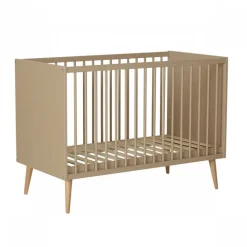 Chambre duo lit bébé 60x120 cm + commode avec plan à langer cocoon latte