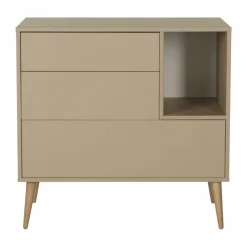 Chambre duo lit bébé 60x120 cm + commode avec plan à langer cocoon latte