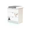 Chambre duo lit bébé 60x120 cm et commode à langer webaby panda