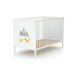 Chambre duo lit bébé 60x120 cm et commode à langer webaby renard gris