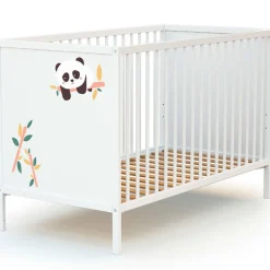 Chambre duo lit bébé 60x120 cm et meuble à langer webaby panda