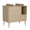 Chambre duo lit bébé 70x140 cm évolutif en lit enfant + commode avec plan à langer cocoon natural oak