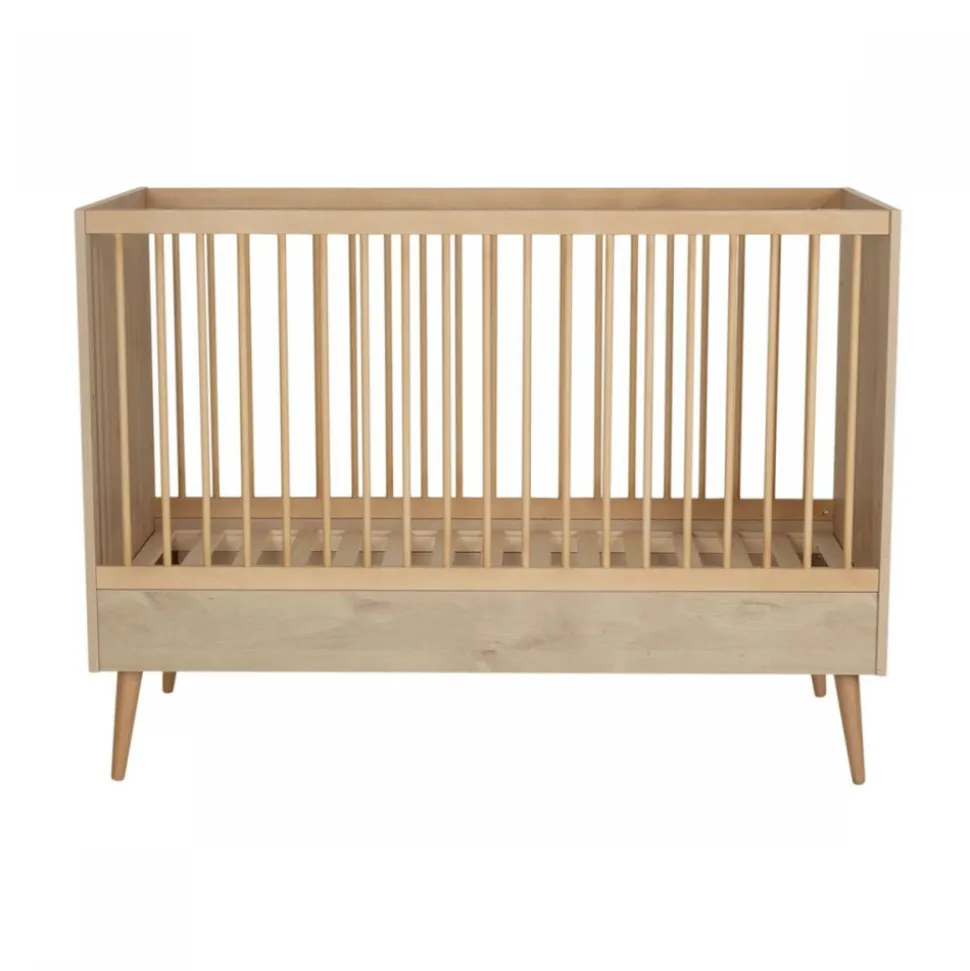 Chambre duo lit bébé 70x140 cm évolutif en lit enfant + commode avec plan à langer cocoon natural oak
