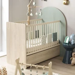 Chambre duo lit bebe 120x60 chambre duo arche lit transformable + commode/bureau saugeen 90x190 - coloris sauge arche+commode a langer evolutive en bu