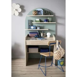 Chambre duo lit bebe 120x60 chambre duo arche lit transformable + commode/bureau saugeen 90x190 - coloris sauge arche+commode a langer evolutive en bu