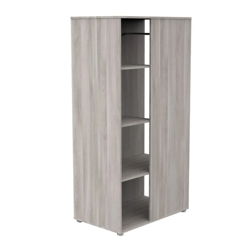 Chambre duo lit combiné évolutif et armoire chêne silex