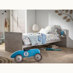 Chambre duo lit combiné évolutif + armoire loft bois