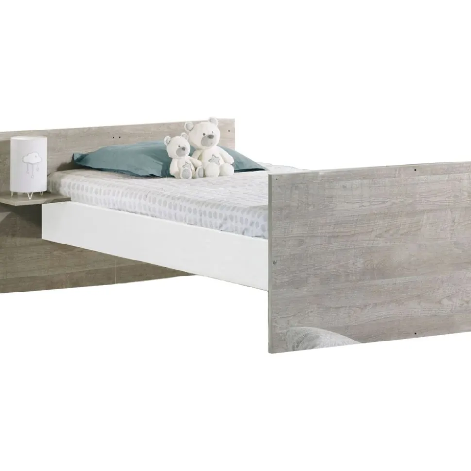 Chambre duo lit combiné évolutif + armoire loft bois