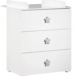 Chambre duo lit + commode basic étoile gris