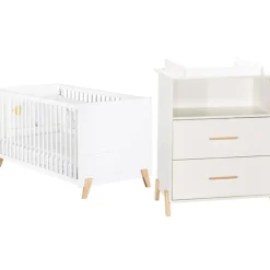 Chambre duo lit + commode joy naturel
