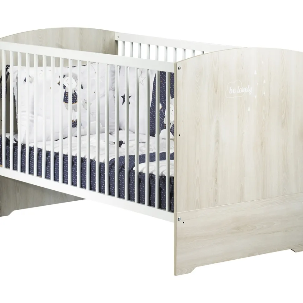 Chambre duo lit little big bed + commode smile hêtre cendré