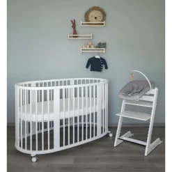 Chambre duo lit sleepi blanc + commode sleepi blanc