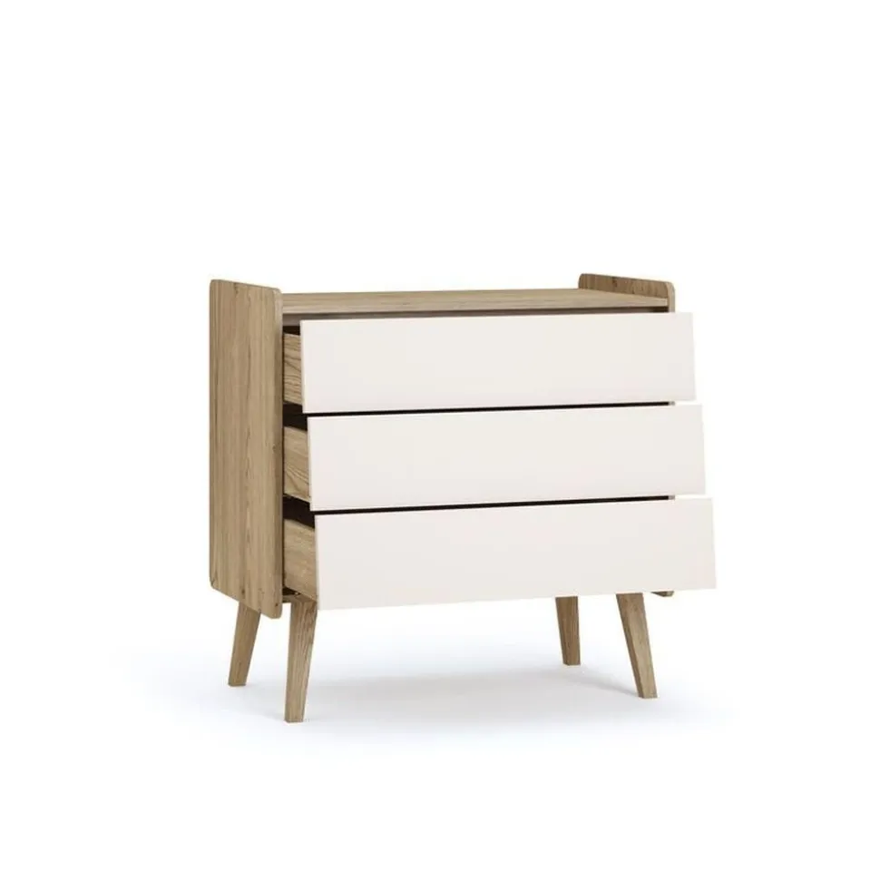 Chambre duo vintage fresh beige lit 70x140 cm + commode