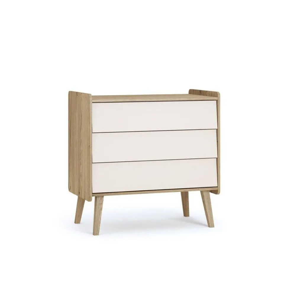 Chambre duo vintage fresh beige lit 70x140 cm + commode