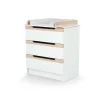 Chambre trio carrousel lit évolutif 70x140 cm + commode à langer + armoire blanc et hêtre