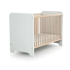 Chambre trio carrousel lit 60x120 cm + commode à langer + armoire blanc et hêtre