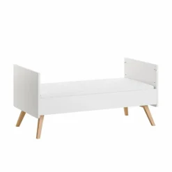 Chambre trio lit bébé évolutif 70 x 140 cm + commode 3 tiroirs + armoire 3 portes vintage blanc