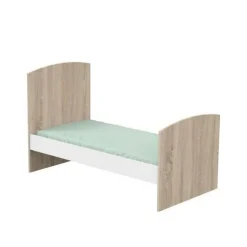 Chambre trio lit bébé 70x140 + armoire + commode access bois blanc